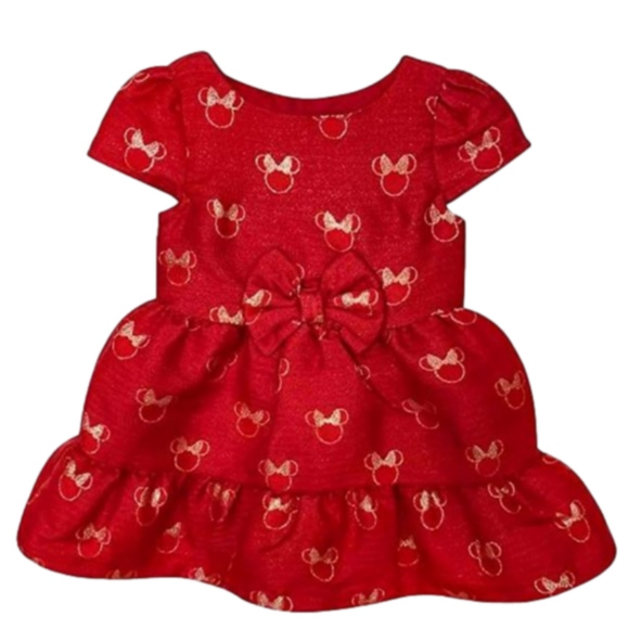 Disney Minnie Mouse Red Holiday Dress for Baby, Size 3-6 Months